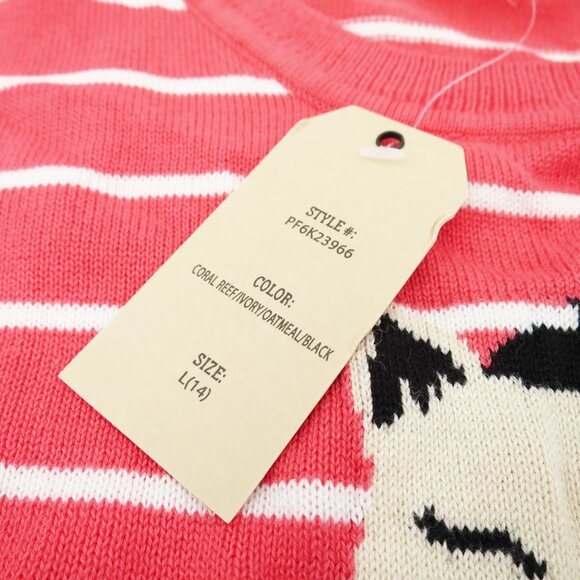 NWT Pink Republic Girls' Coral Striped "I Love Paris" Sweater L 14 Hi-Lo Hem - Picture 5 of 9